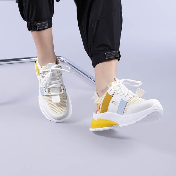 Γυναικεία αθλητικά παπούτσια Sully κίτρινα, 3 - Kalapod.gr